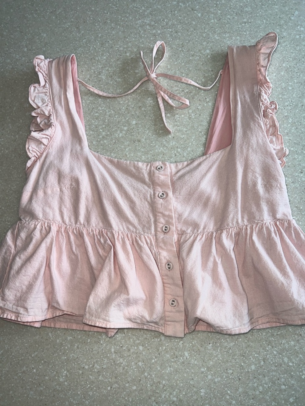 Showpo Pink Ruffle Button-Front Crop Top - Picture 6 of 6